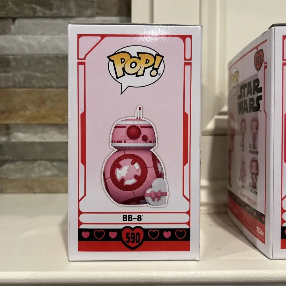 Funko Pop!Valentines Day BB-8, Princess Leia&Kylo Ren#589,590,591 w/ Protectors